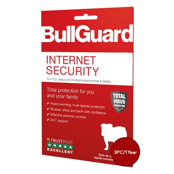 BullGuard Internet Security – 3 Devices, 1 Year