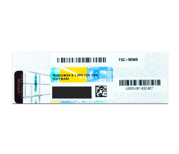 MICROSOFT WINDOWS 8.1 PROFESSIONAL X32/X64 COEM [SKU-FQC-06949]